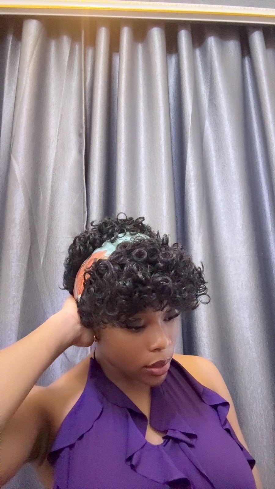 LUXLUXE Charla 9 Inches Curly Wig, Heat Resistant Fiber BF-0011