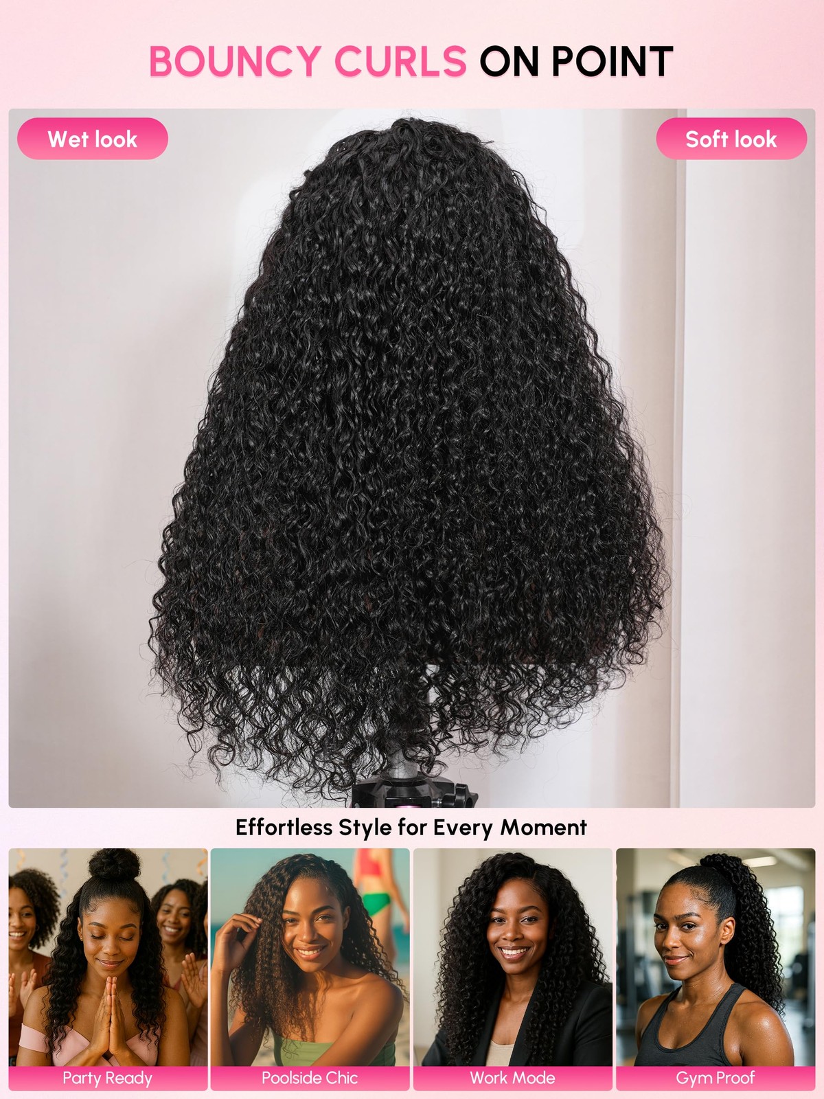 Shangyinfa Water Wave Half Wig Human Hair Tiny Leave-Out 4C Edges Blend