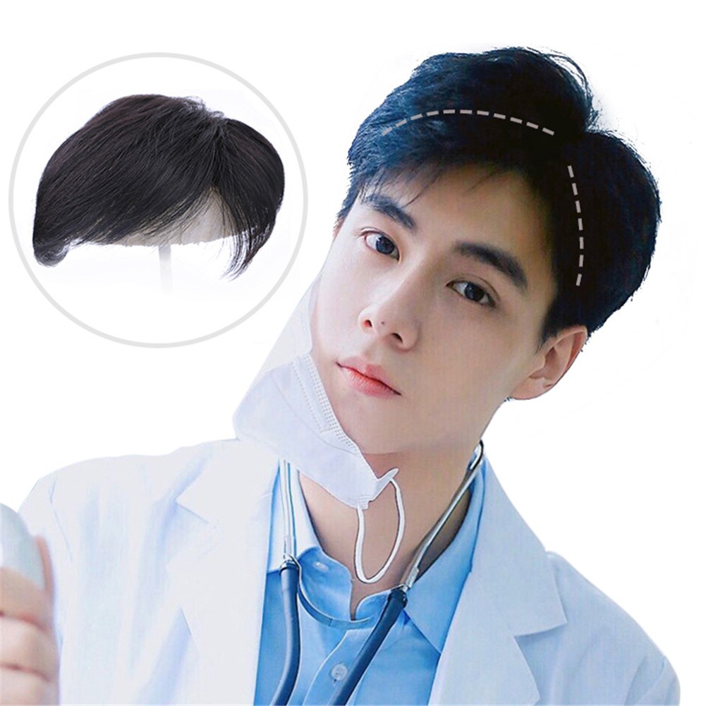 Short Toppers Hairpiece Real Human Hair Clip in Clip in Hair Pieces Wig For Men
