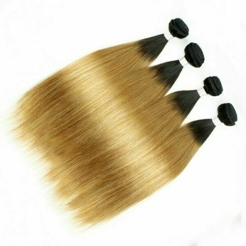 12A BRAZILIAN VIRGIN HUMAN HAIR STRAIGHT 1B/27 ROOT OMBRE 300g/400g/500g BUNDLE