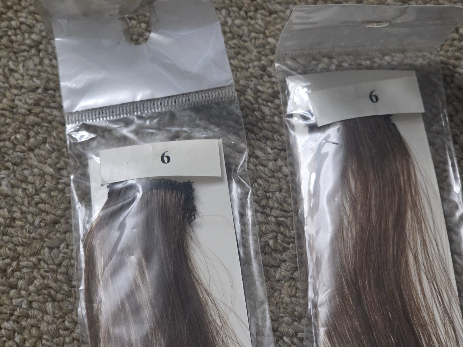 LORD & CLIFF # 6 Highlight Clip-In 100% Human Hair 18″ Med. Chestnut Brown 2 pcs