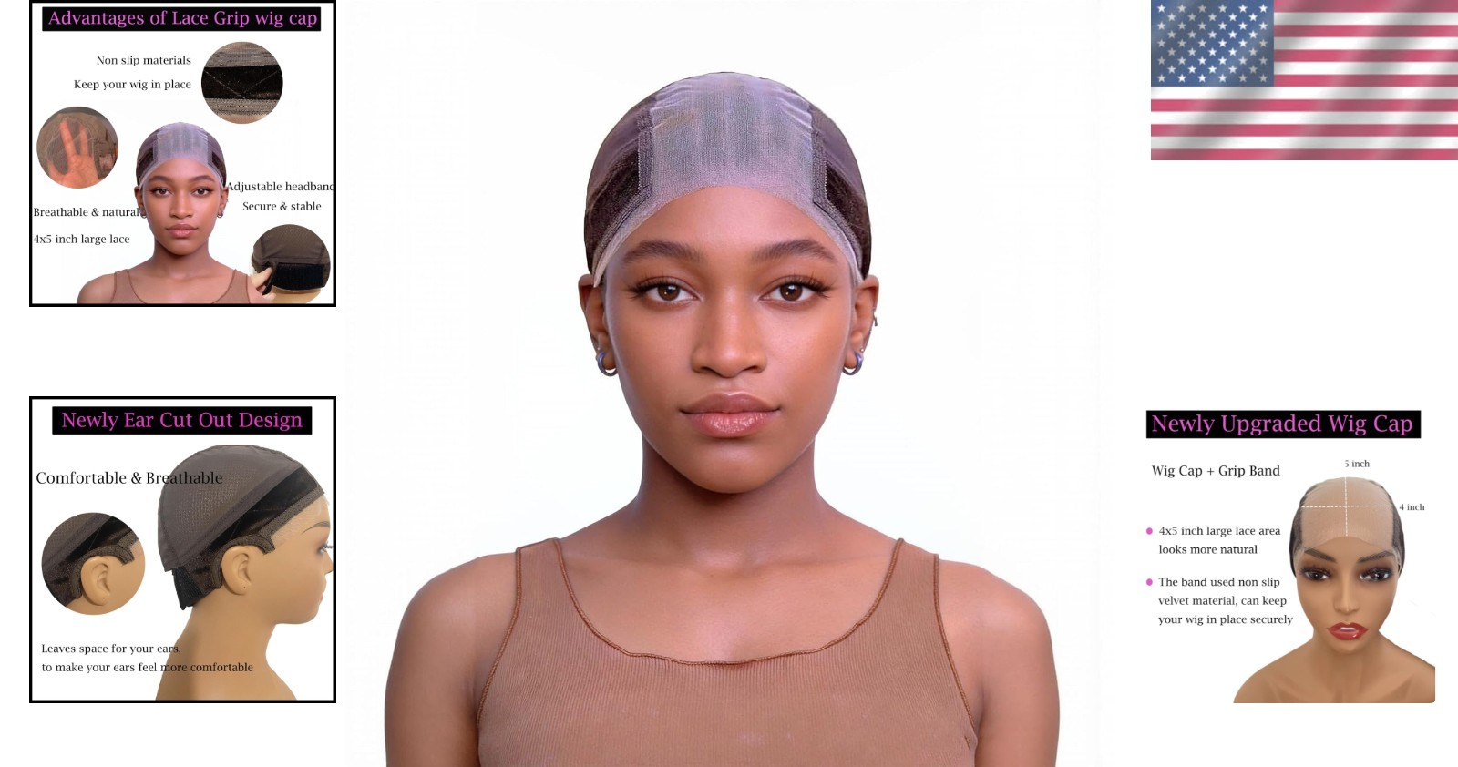 Essential Adjustable Lace Wig Grip Cap – 4×5 Transparent Brown – Women’s Choice