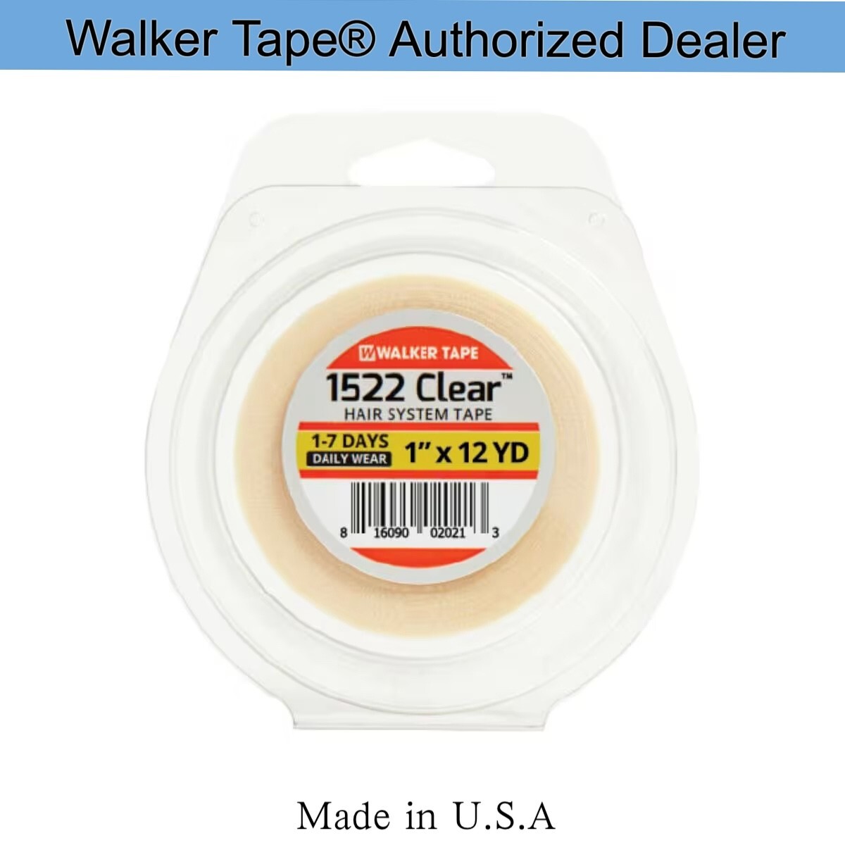 Walker 1″ x 12Yards 1522 Clear Tape, Daily Wear Hair System Tape Roll