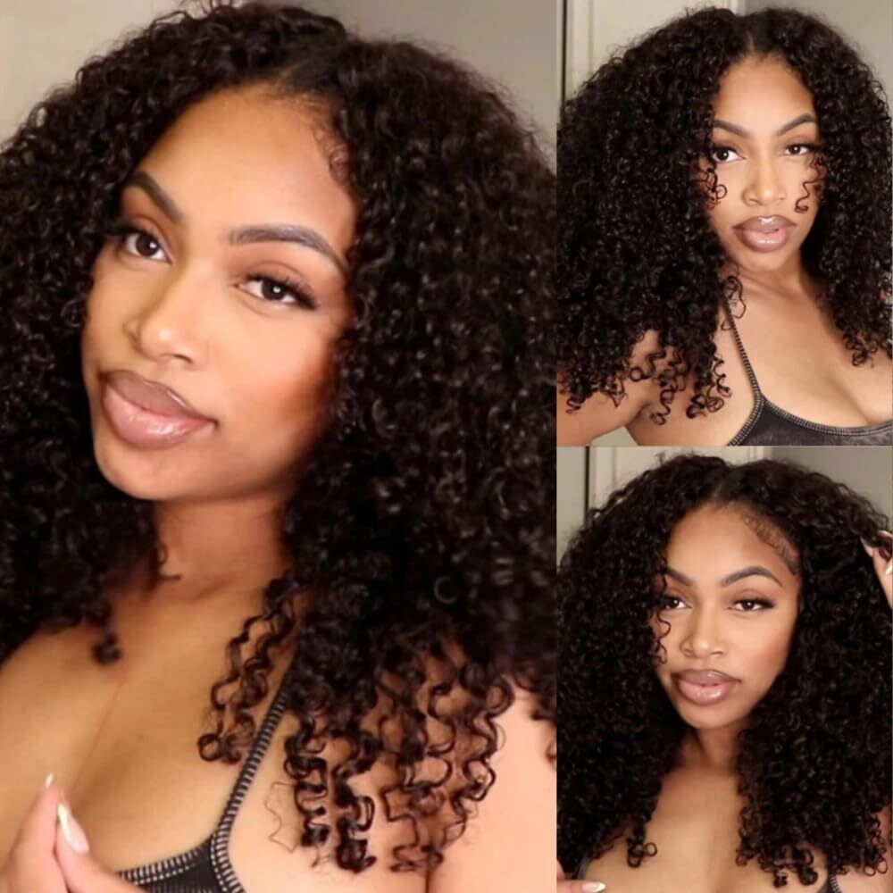 UNice Indian Curly 13×4 Lace Front Human Hair Wigs for Black Women Glueless Full