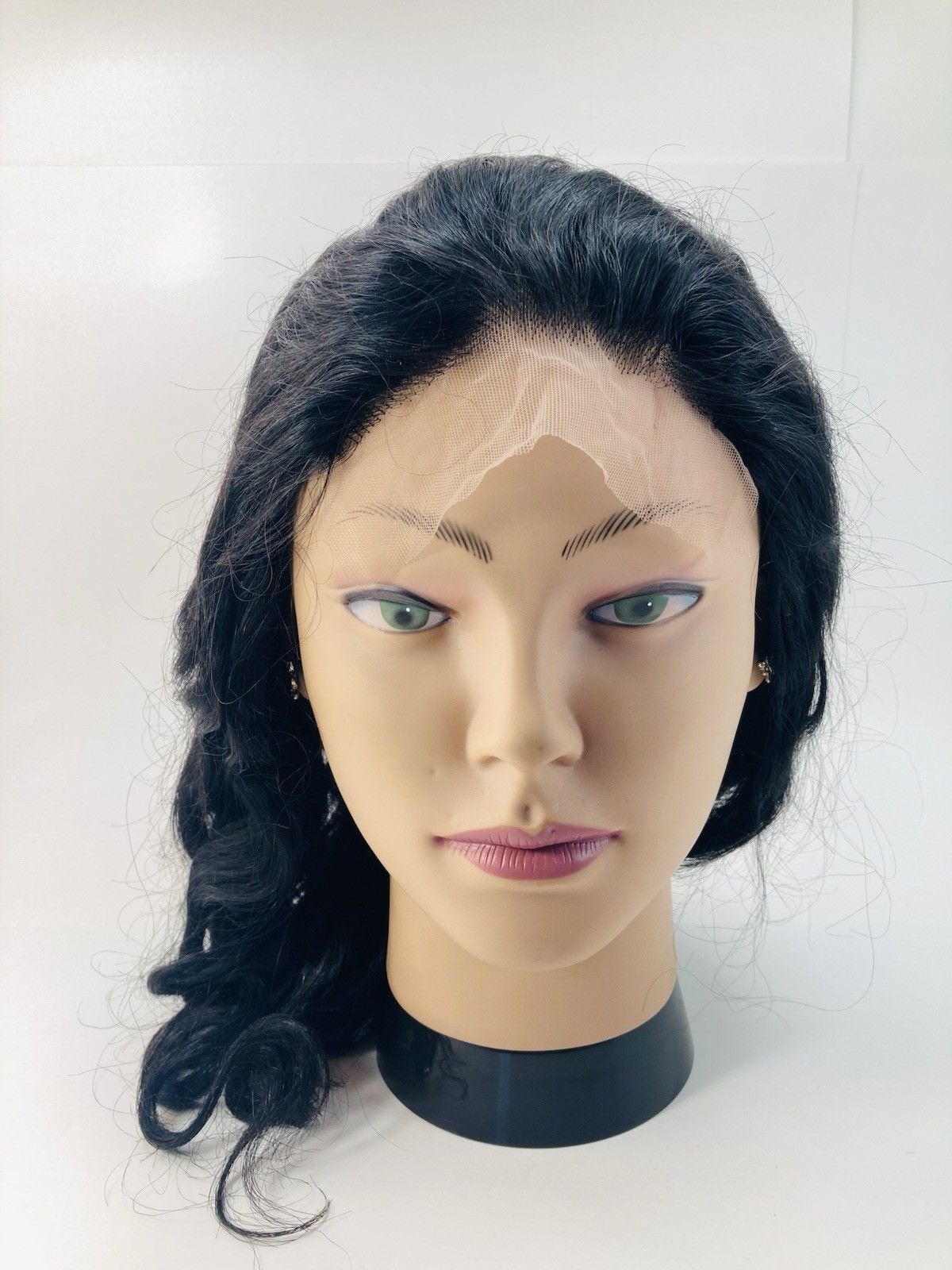 Smilenice 5×5 Lace Closure Human Hair Wig 18” Body Wave Natural Black