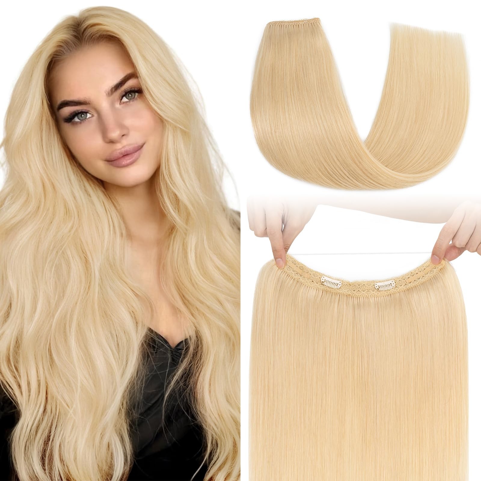 S-Noilite Halo Hair Extension Invisible Wire In Real Remy Human Hair Extensions