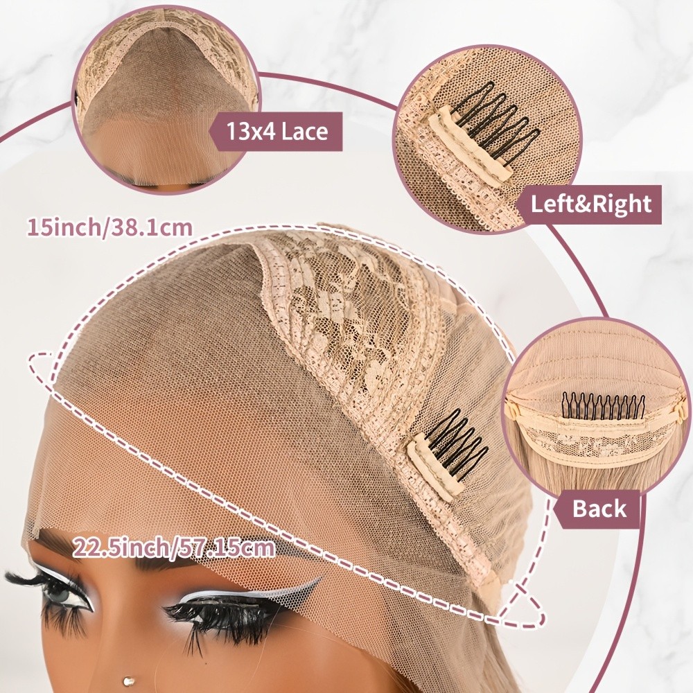 13×4 Long Straight Hair Ash Honey Blonde Lace Front Wigs Women Daily Pre Plucked