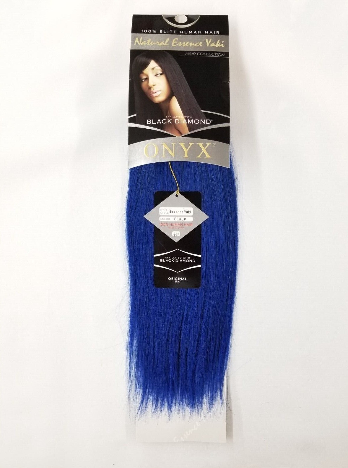 ONYX Black Diamond 100% Human Hair Natural Essence Yaki Weave Extension Blue