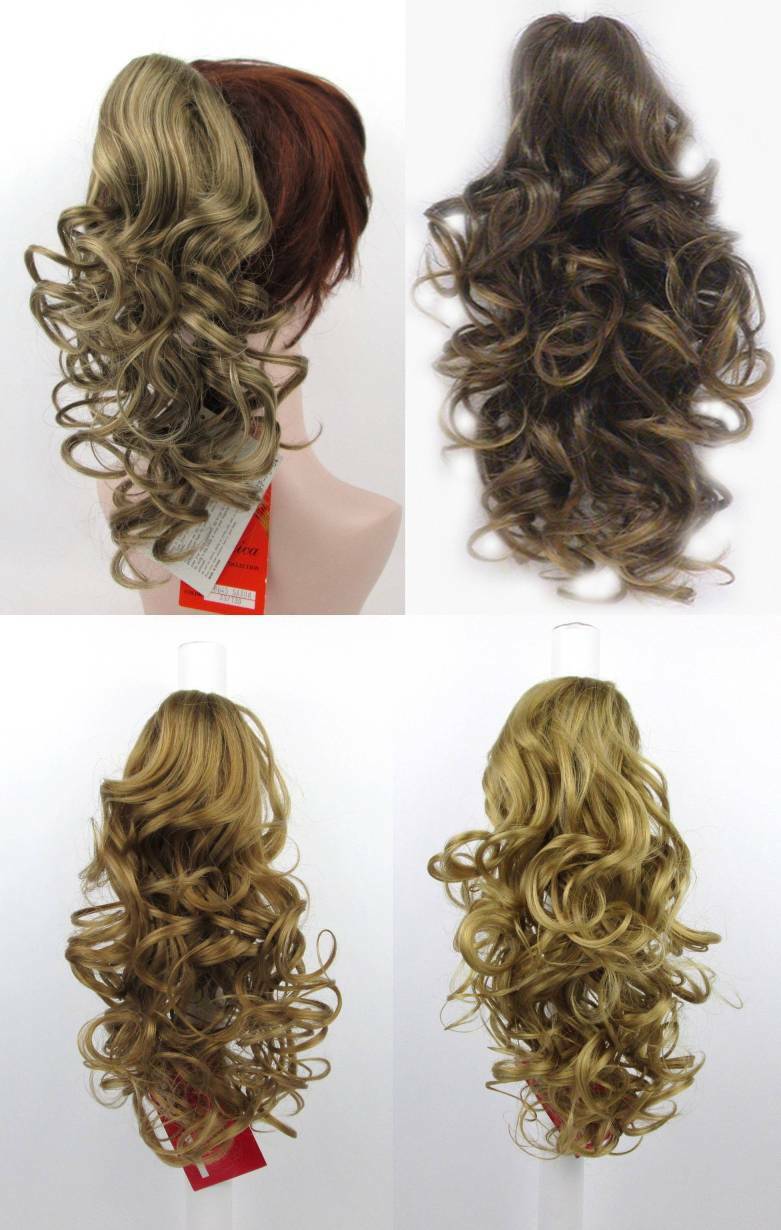 13″ LONG LAYERED LOOSE CURLS CURLY HAIR HAIRPIECE PONYTAIL WIGLET CLAW CLIP MILA