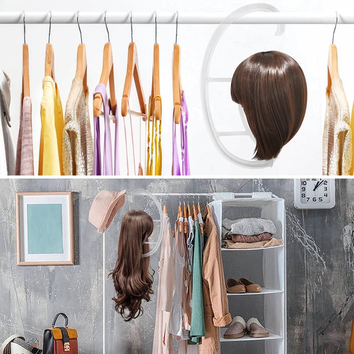 Dreamlover Hanging Wig Stands, 2 Count (Pack of 1), Semitransparent
