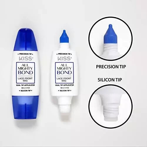 KISS All Mighty Bond Lace Front Wig Glue Dual Tip Applicator 32mL (1.1 fl OZ)