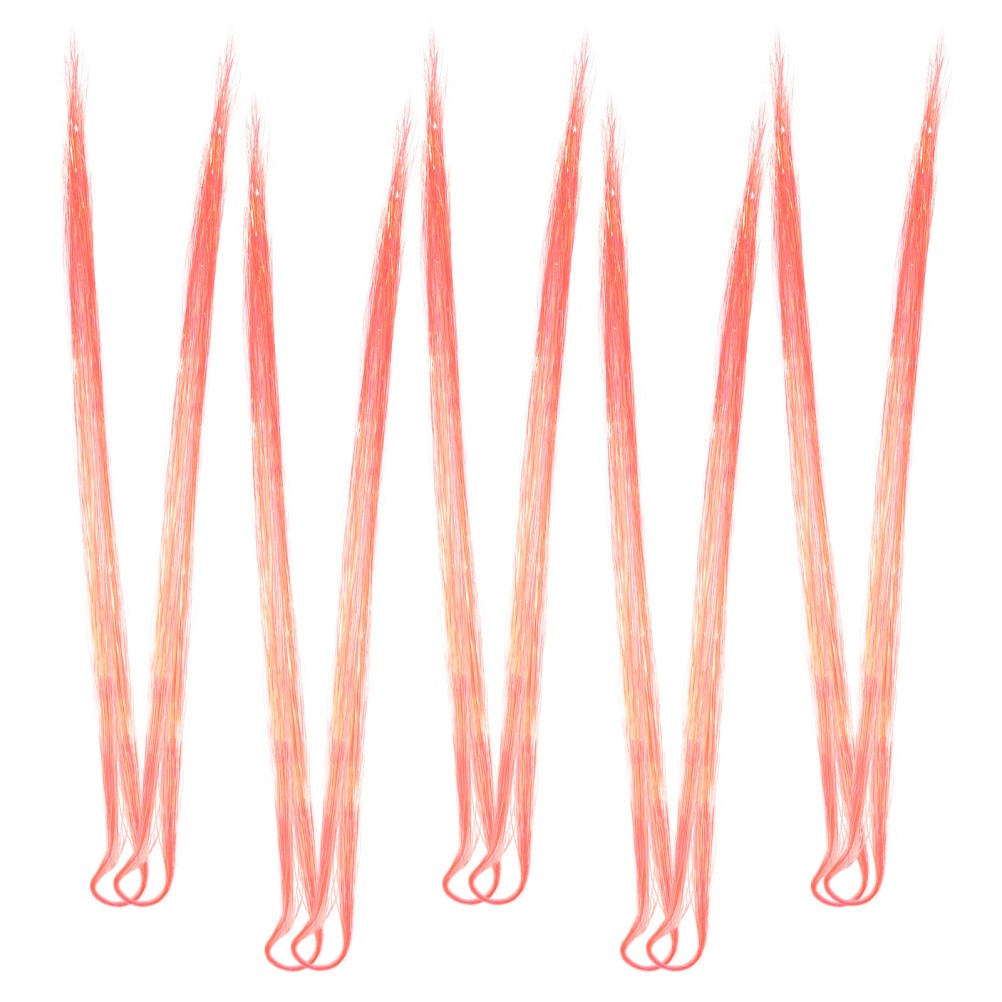 10Pcs Durable Hair Tinsel Kit Watermelon Red Metallic Hair Strands for Women