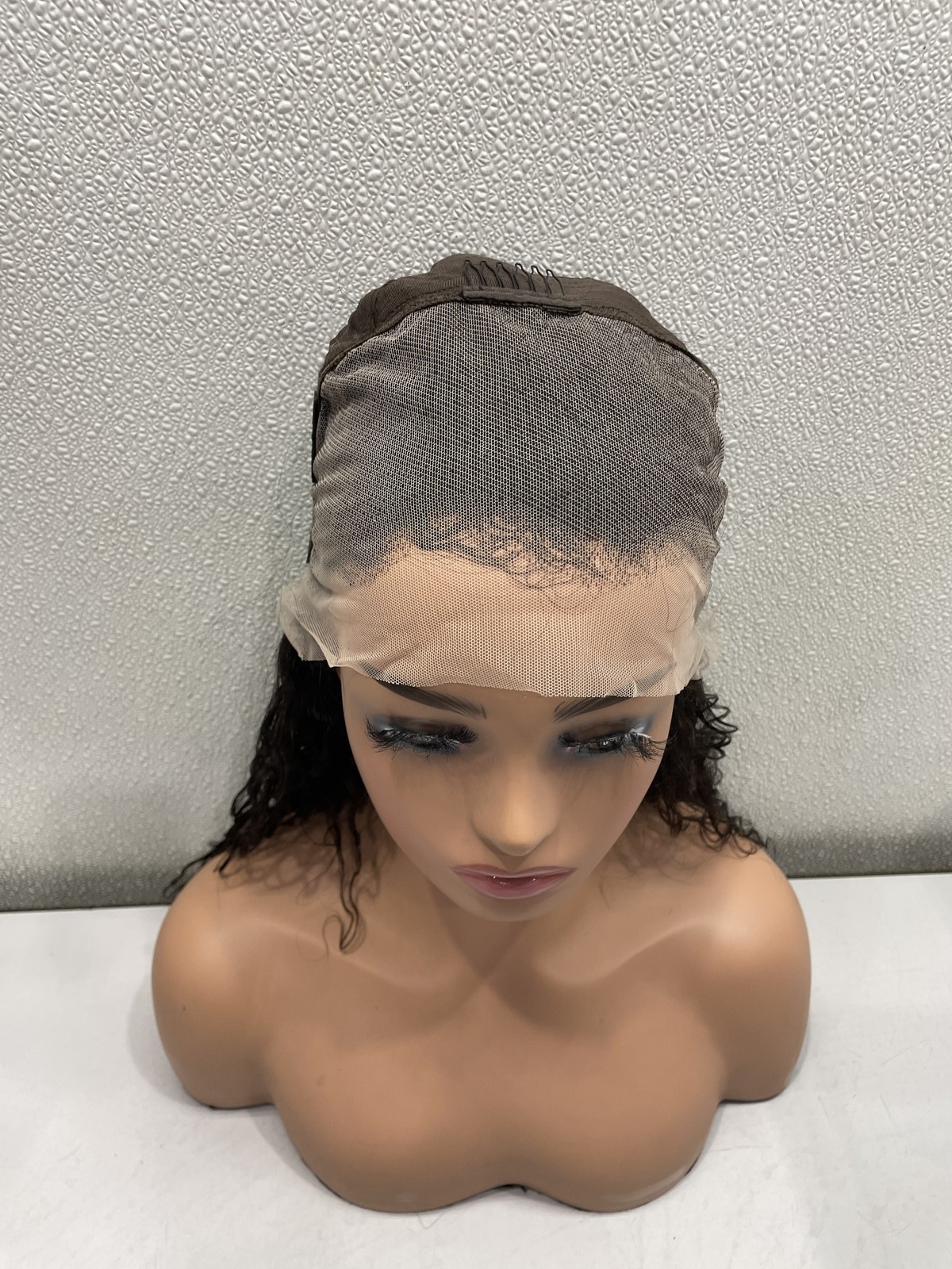 Natural Black Water Wave Human Hair Blend 13×4 Lace Front 180% Density Wig, 20″