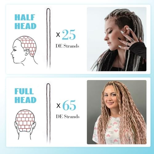Double Ended 3 in 1 DE-24″-0.6cm(15 Dreads) Mixed Set Ombre Brownish Blonde