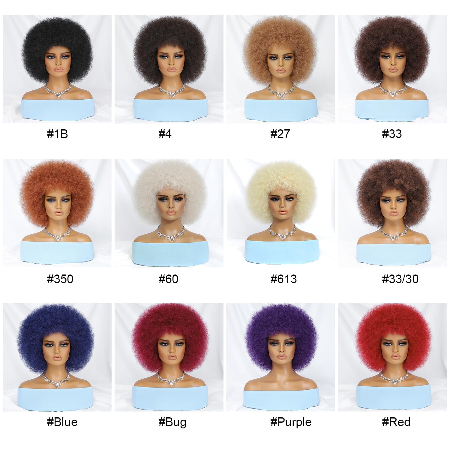 Afro Wigs for Black 70s Puff Short Afro Kinky Curly with Bangs for Men 10 Inc…