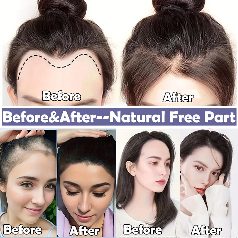 2*16CM Forehead Frontal Hairpiece Mens Toupee Hairline V Loop/Replacement System