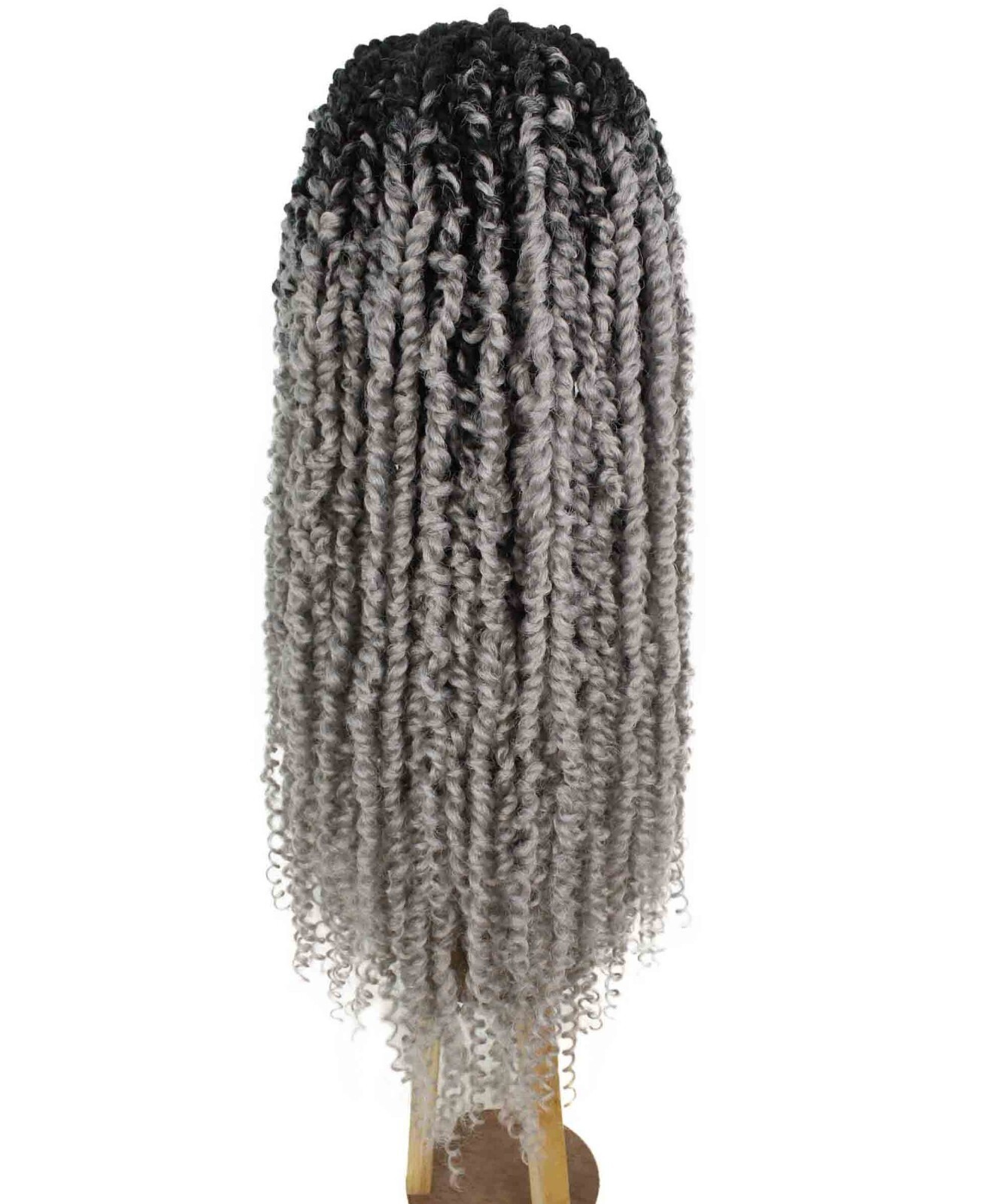 LUXLUXE Esosa Curly Esosa 31 in Long Esosa 4X4 Hand Tied Lace Braid Braided Wig
