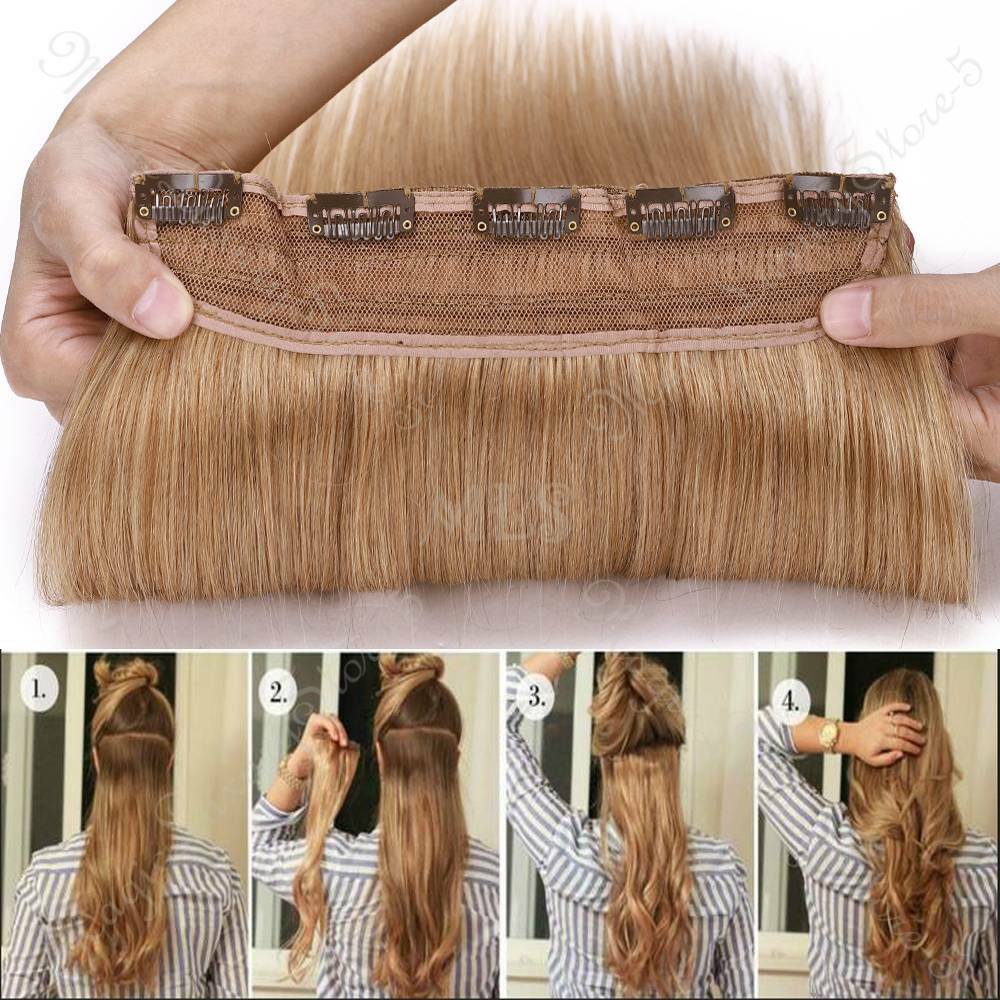 Real Thick 100% Remy Human Hair Weft Extensions Clip in One Piece CLEARANCE Soft