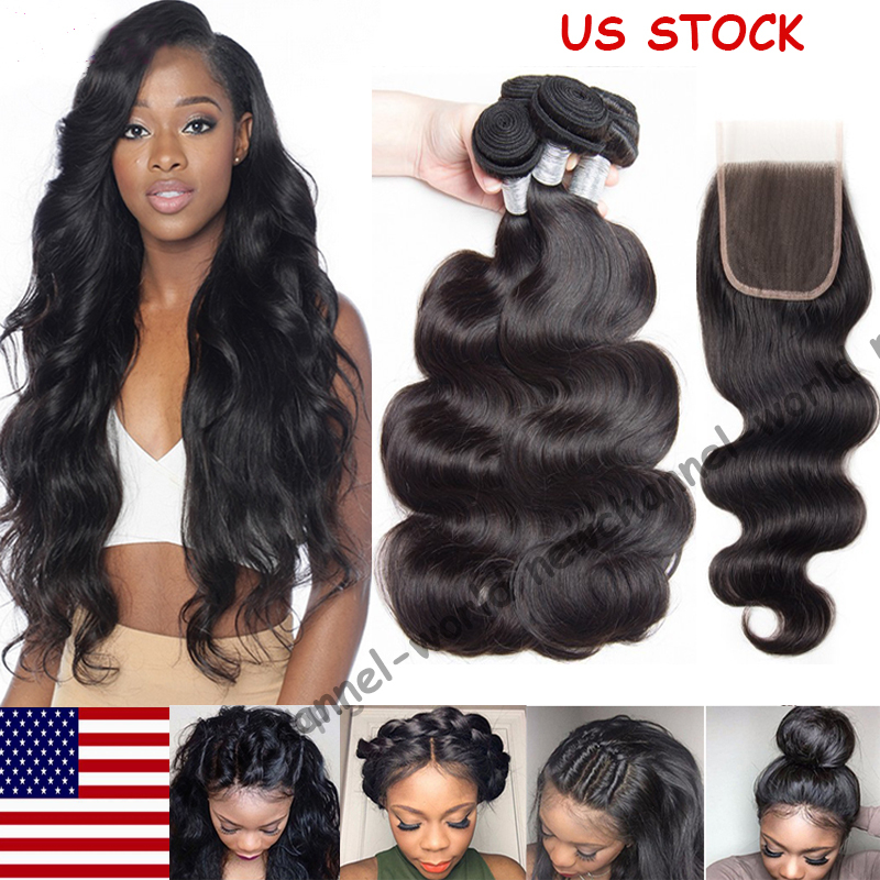 3Bundles/300g 100% Virgin 7A Malaysian Peruvian Human Hair Weave Extensions B484