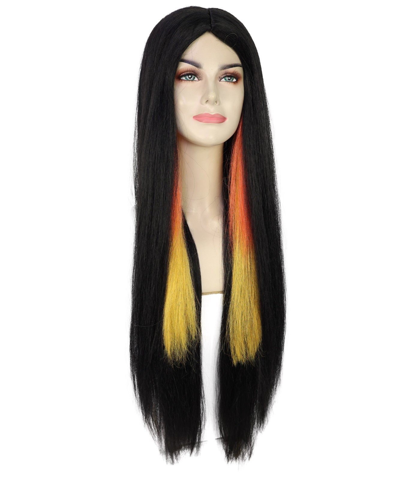 Adult Unisex Multiple Color Long Straight Wig, Bold Halloween Costume Hair