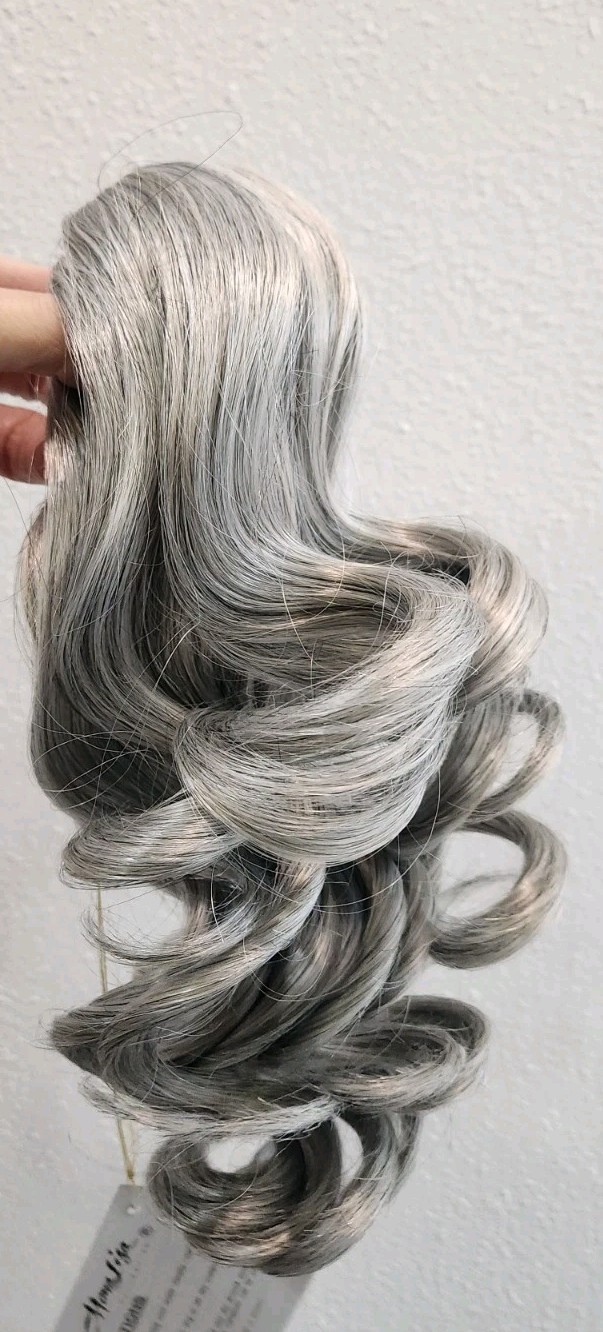 Curly Synthetic Hair PONYTAIL CLAW CLIP Dawn #51 Gray