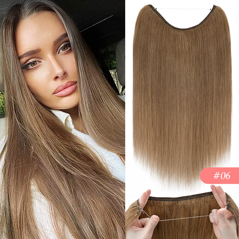 Hidden Thick One Piece Wire Clip on in 100% Real Remy Human Hair Extensions Ring