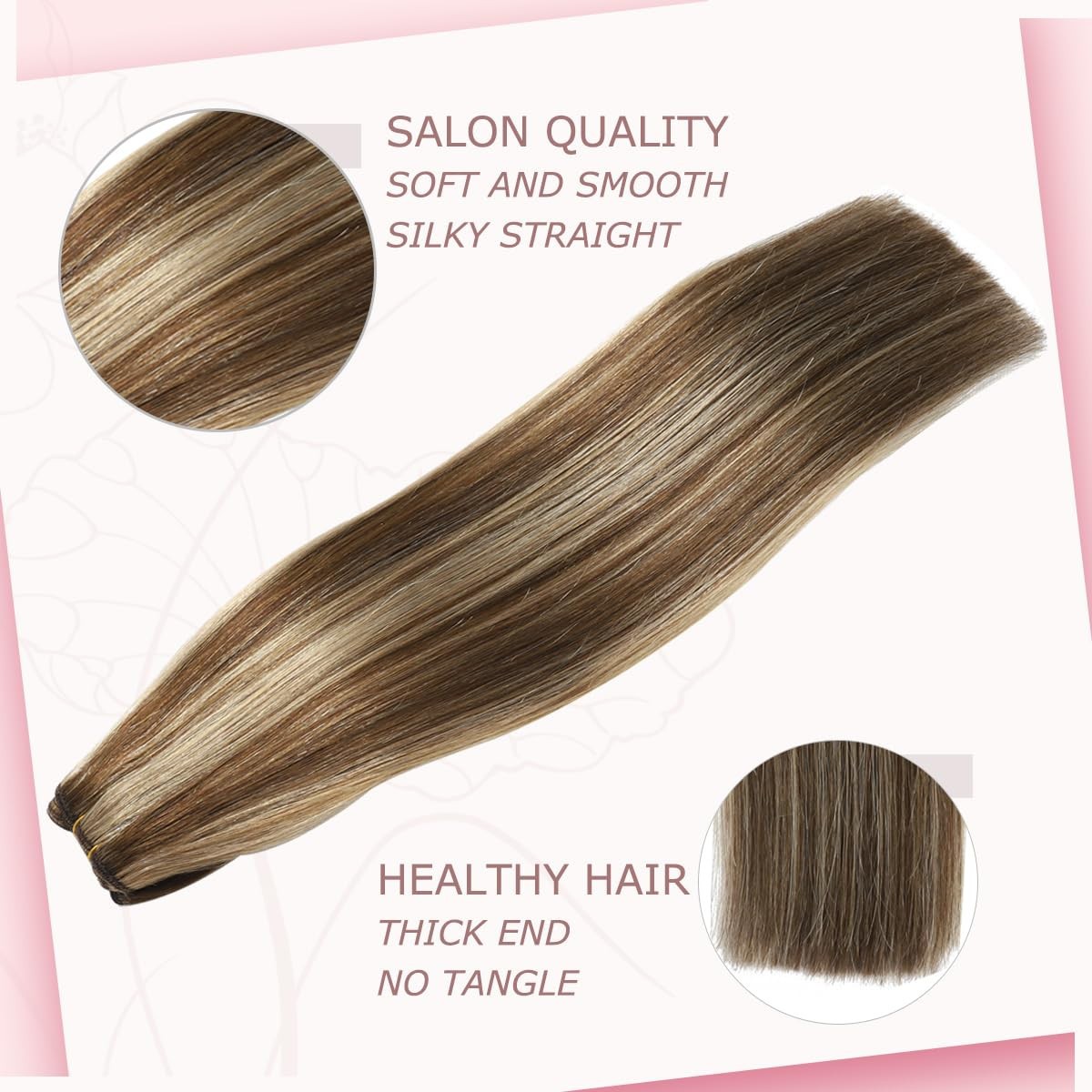 Sew in Full Head Remy Human Hair Extensions Brazilian Hair Weft Weaves Highlight