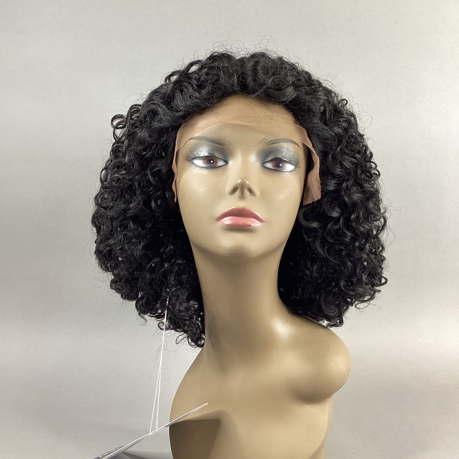Shay Short Curly #1B Off Black Synthetic Lace Front Wig by Outre Lace Part
