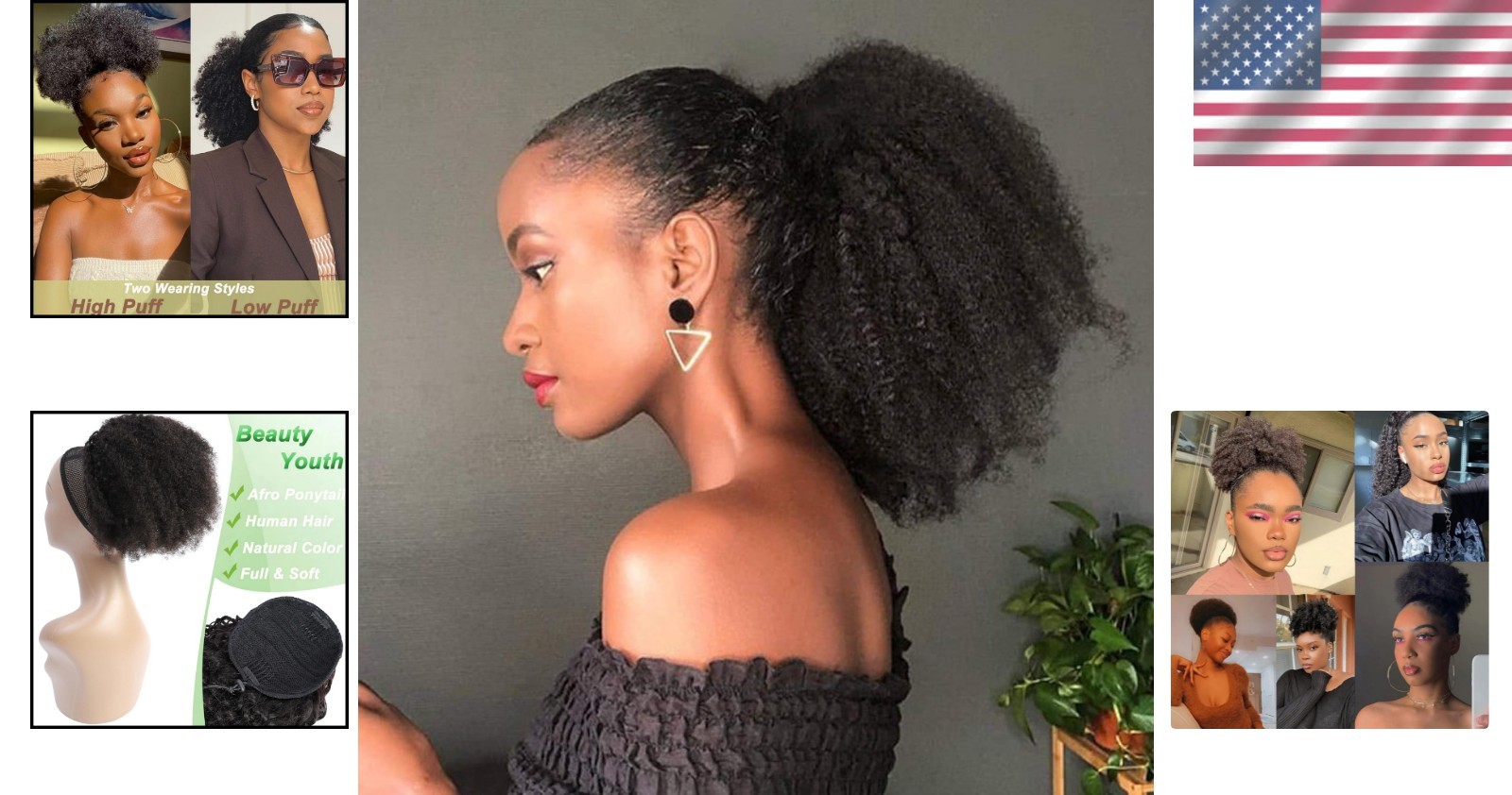 Clip In Ponytail Extension – 4C Afro Kinky Curly