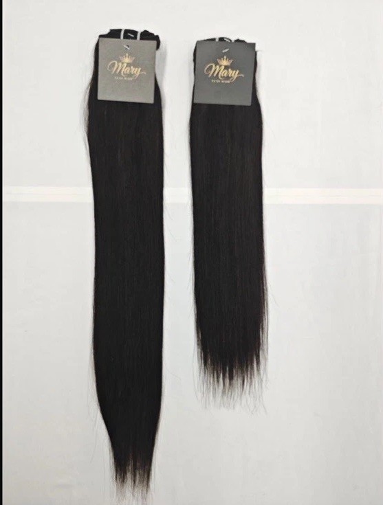 Mary 24” Clip-In Human Hair Extensions 7PCS Full Head Straight Jet Black #1