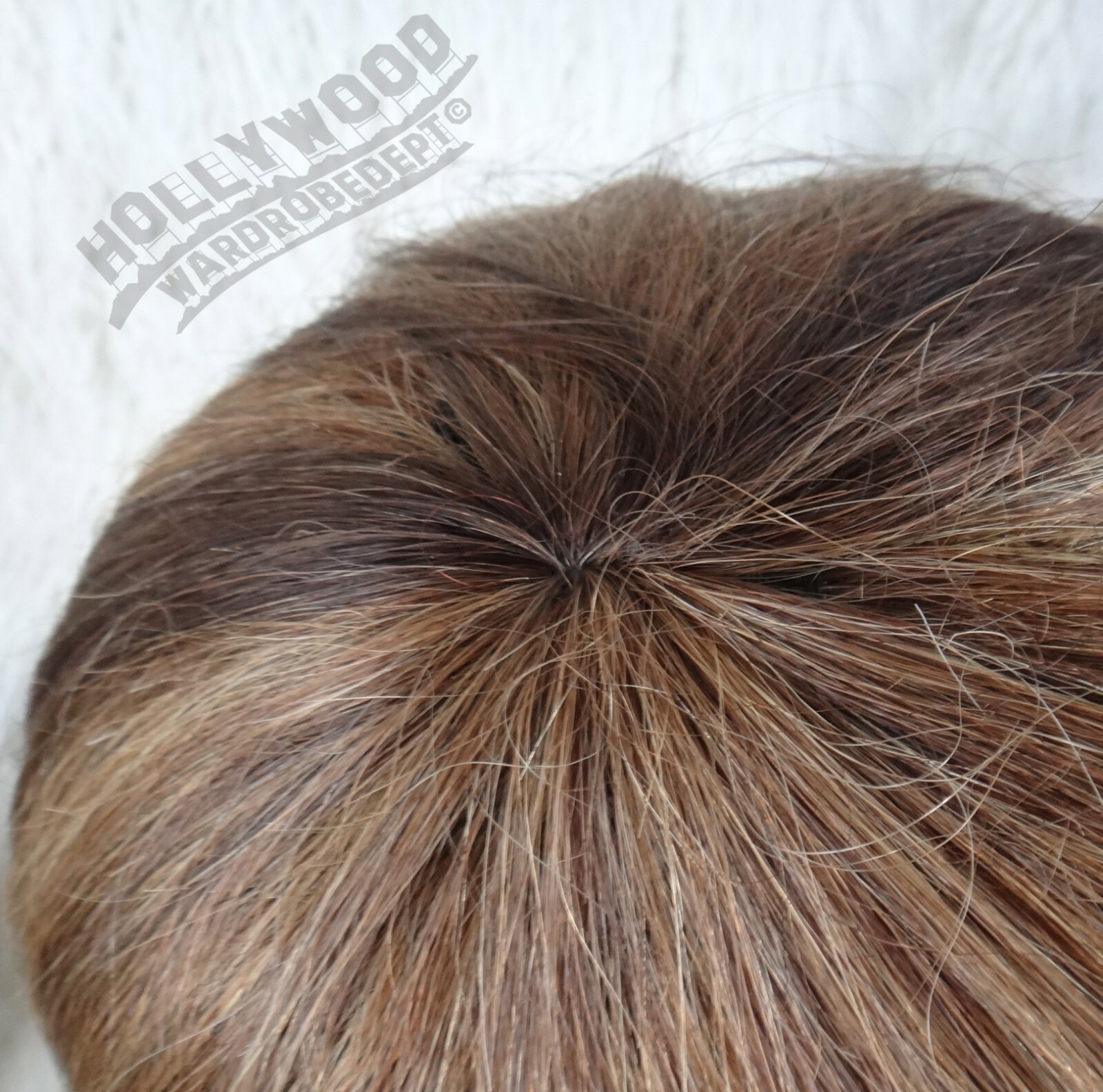 100% HUMAN Hair full wig medium Brown emo short asymmetrical wavy comb forward