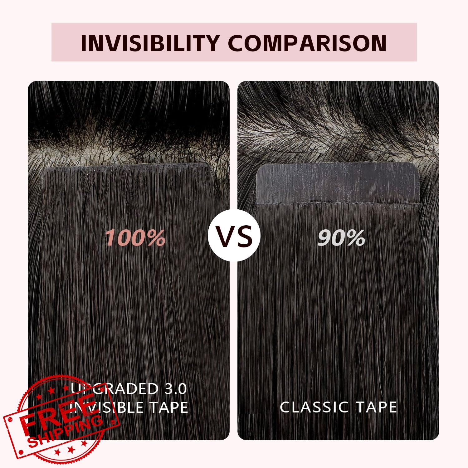 Sweetmet Pro3.0 Tape Hair Extensions Jet Black #1 18in 20pcs 40g Human Hair
