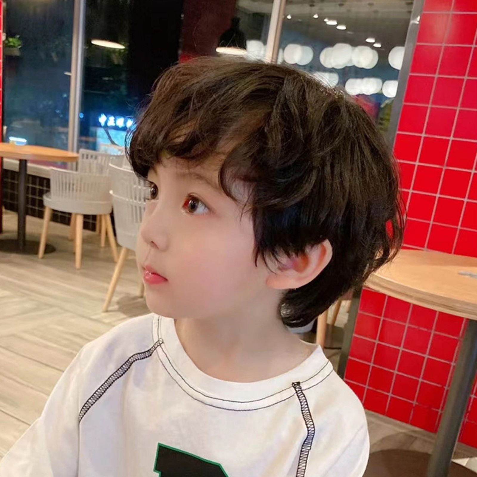 Boy Curly Short Wig Boy Fluffy Texture Curly Short Synthetic Hair For Childern
