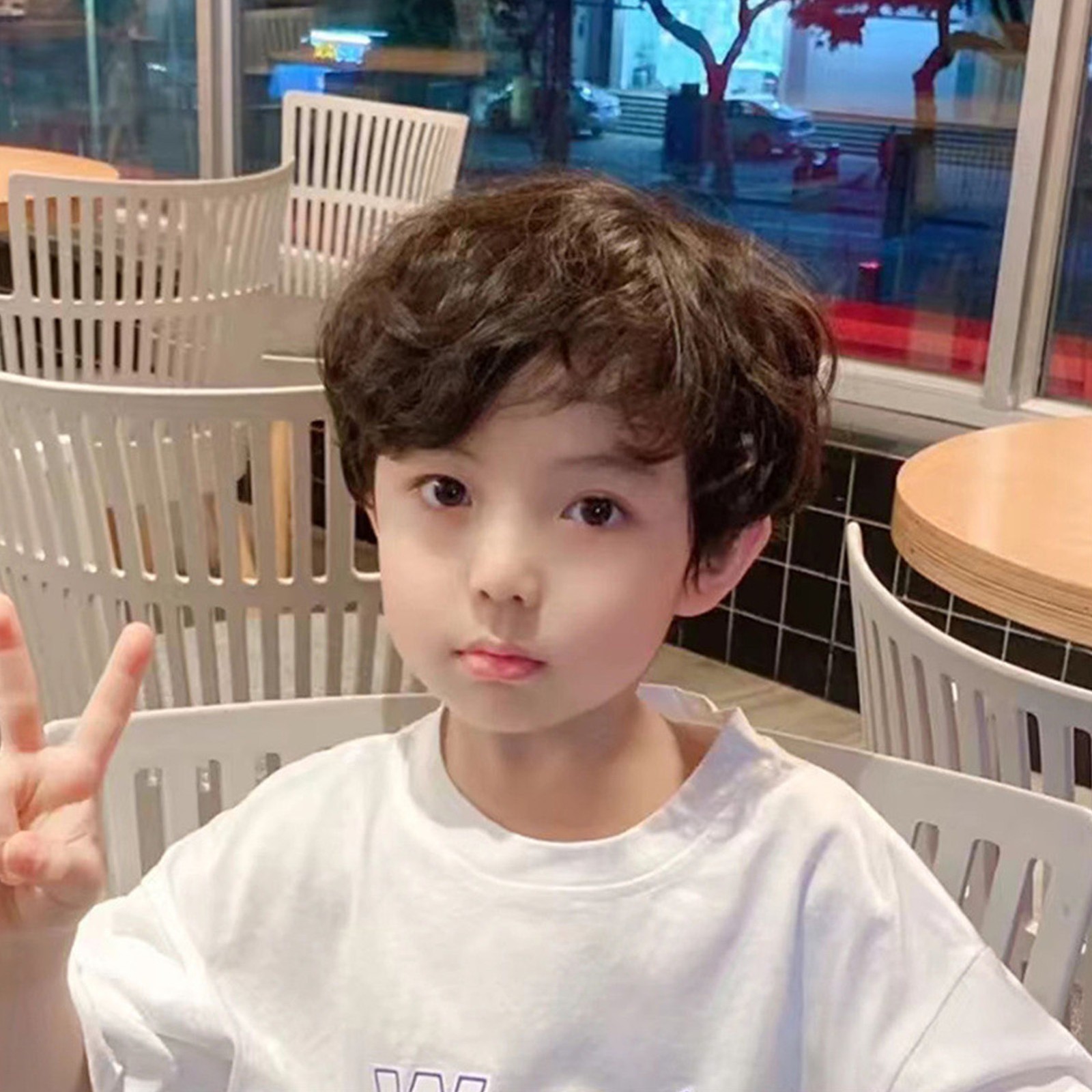 Boy Curly Short Wig Boy Fluffy Texture Curly Short Synthetic Hair For Childern