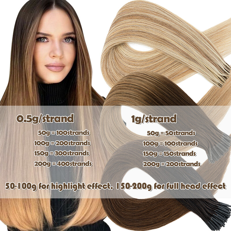 CLEARANCE I Tip Stick Extensions 100% Human Real Remy Hair Extensions 200Strands