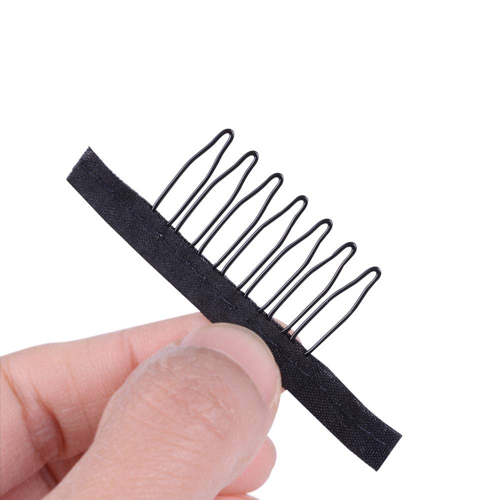 24 Pieces Steel Cloth Wig Combs and Clips Set – 7-Teeth Hair Accessories Tools f
