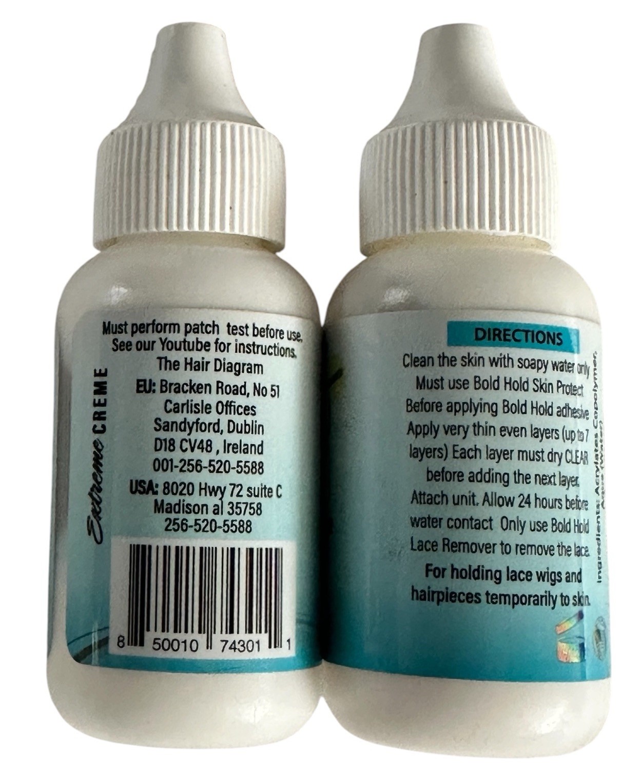 The Hair Diagram Bold Hold Extreme Creme Lace Wig Glue Strong Hold 1.3 oz X 2