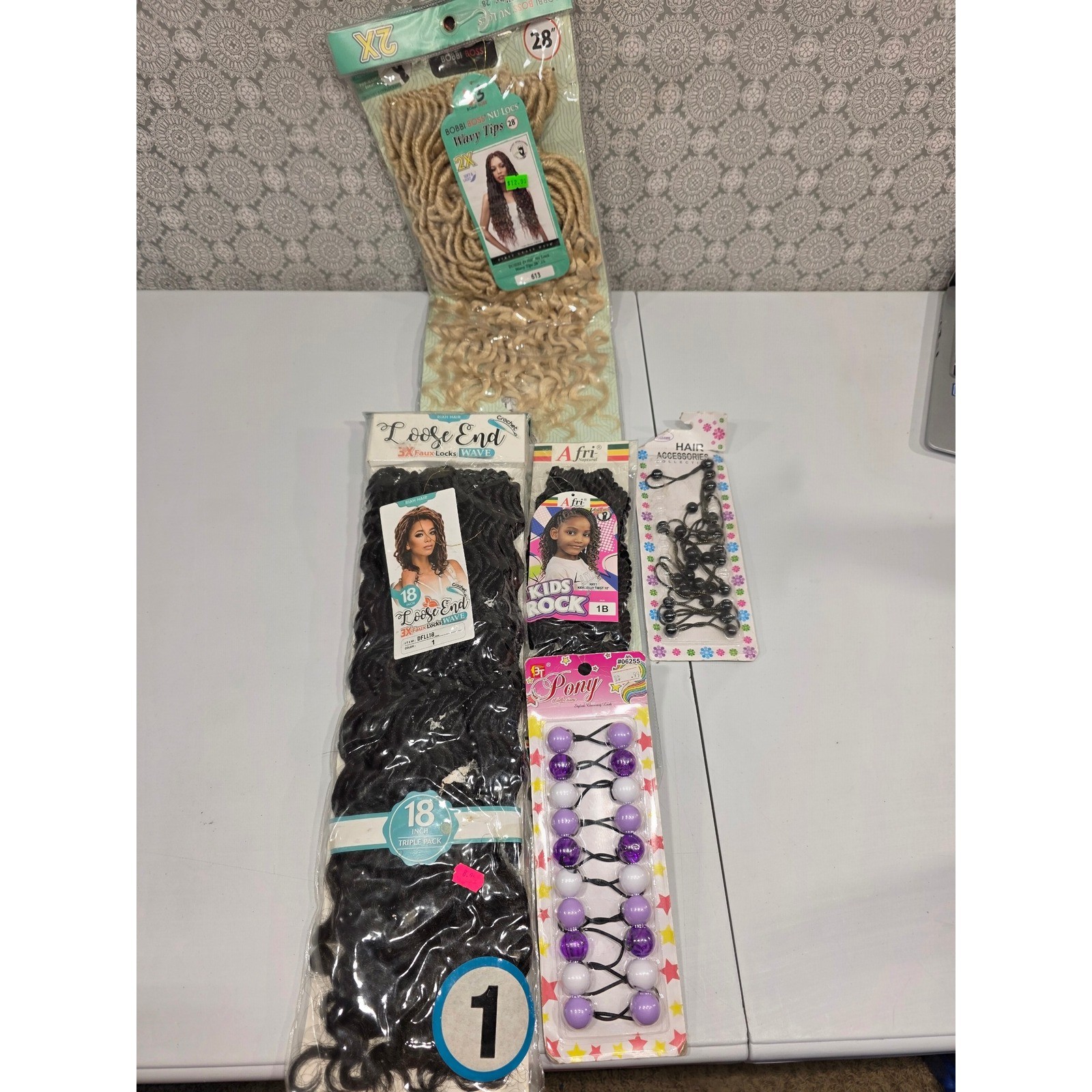 Lot of Crochet Hair Weave Bundles & Hair Accessories for Braiding Locs
