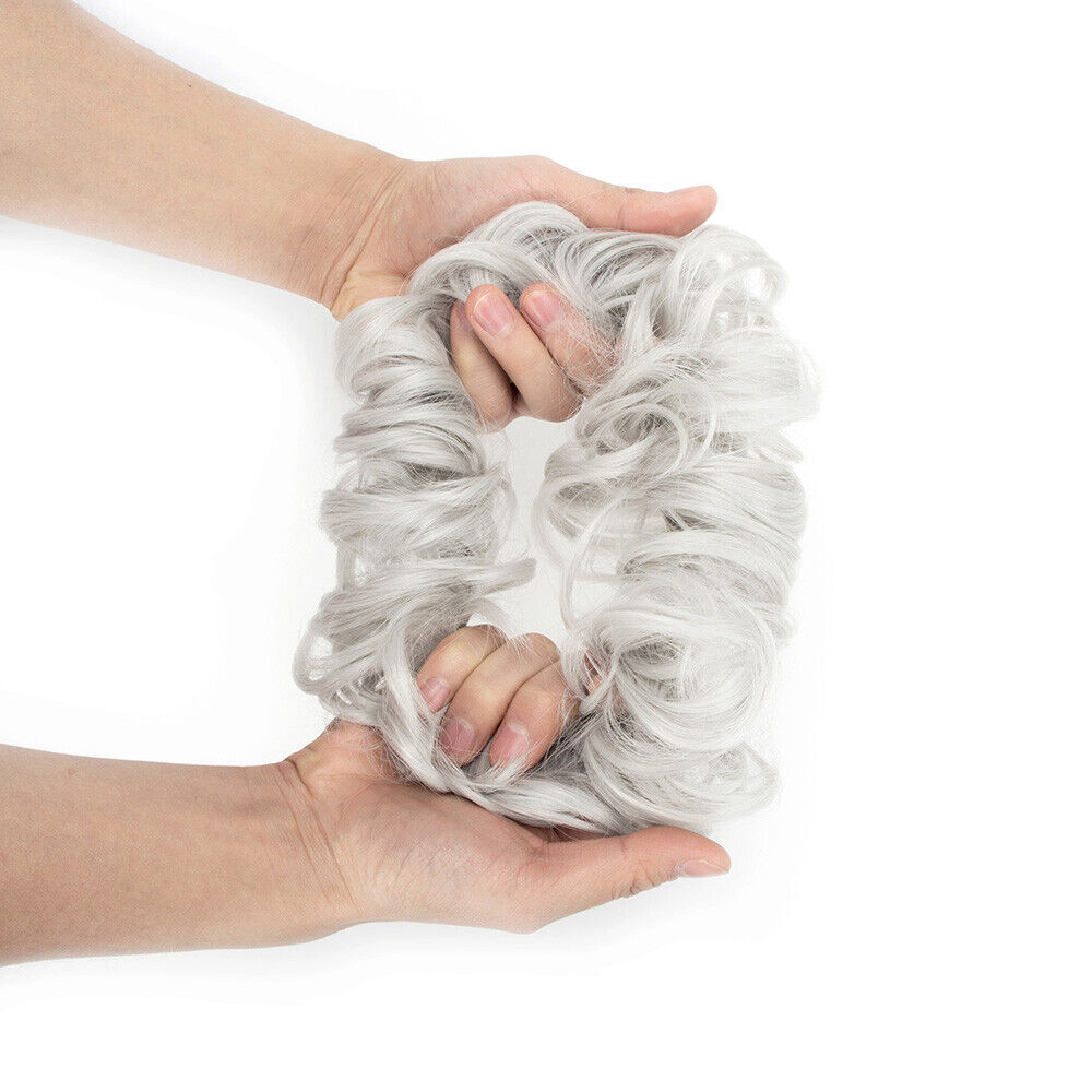 Hair Bun Curly Ponytail Scrunchie Claw Comb Messy Extensions Natural Hair Piece