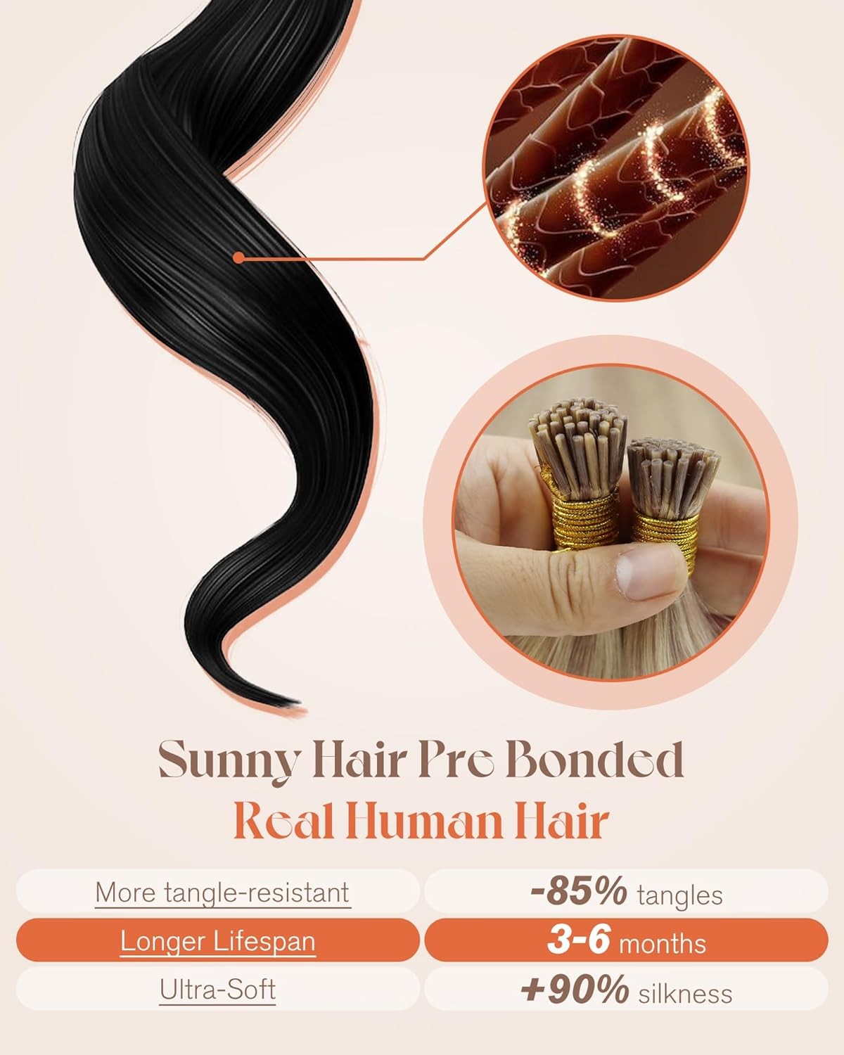 Sunny Hair I-TIP 16in Ash /Bleach Blonde Hair Extensions – I-TIP_P18-613_16_50G3