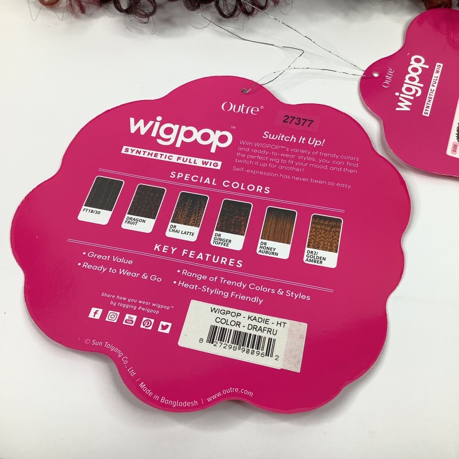 Outre wigpop KADIE Synthetic Full Wig Dragon Fruit Curly Heat Resistant