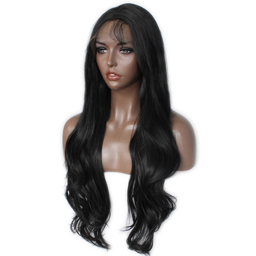 Glueless Lace Front Full Wig 360g 24″ Women Body Wave Wavy Wig With Baby Hair