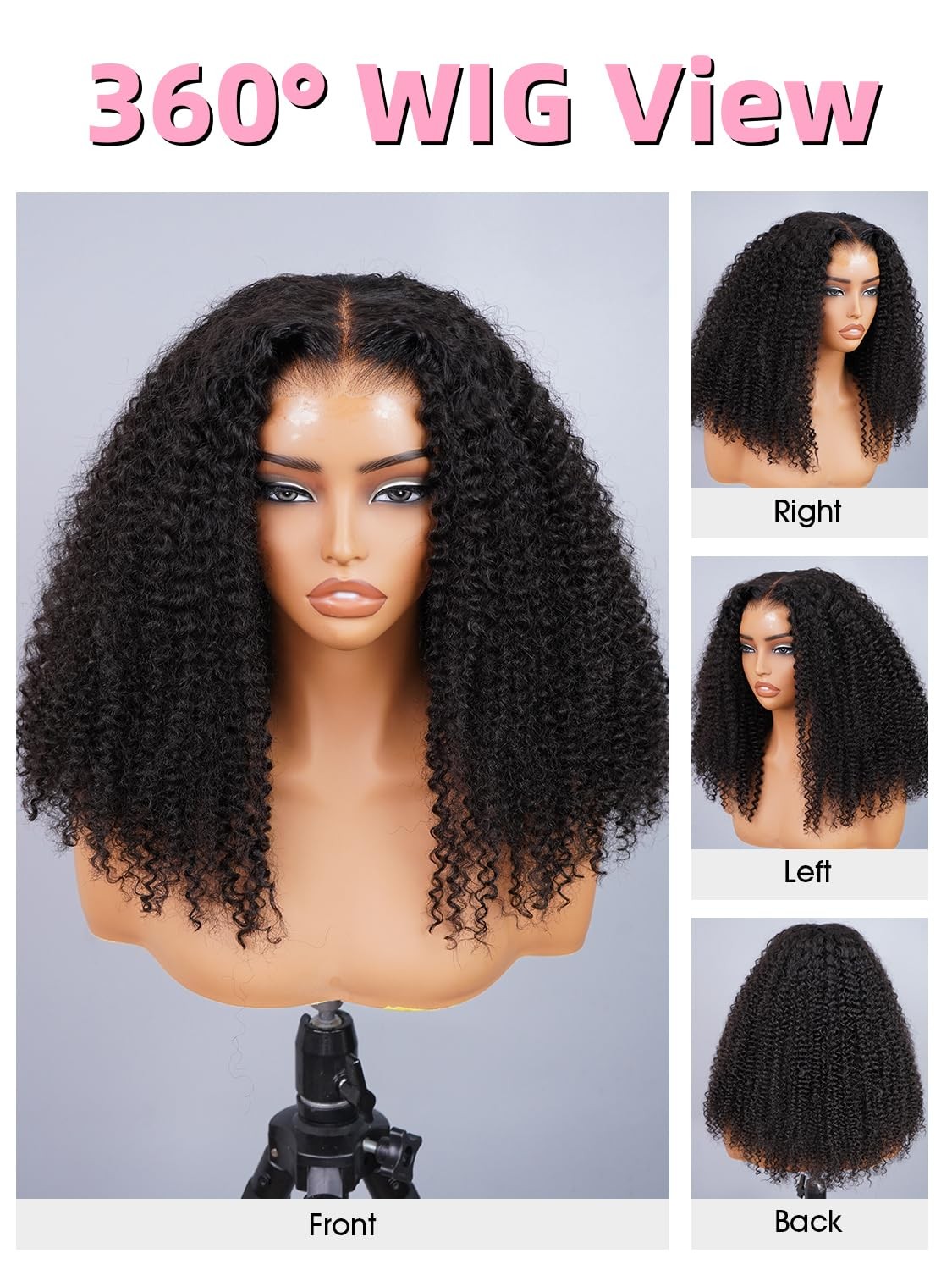 Changeful Kinky Curly Wear And Go Glueless Wigs Human Hair Pre Plucked Pre Cut