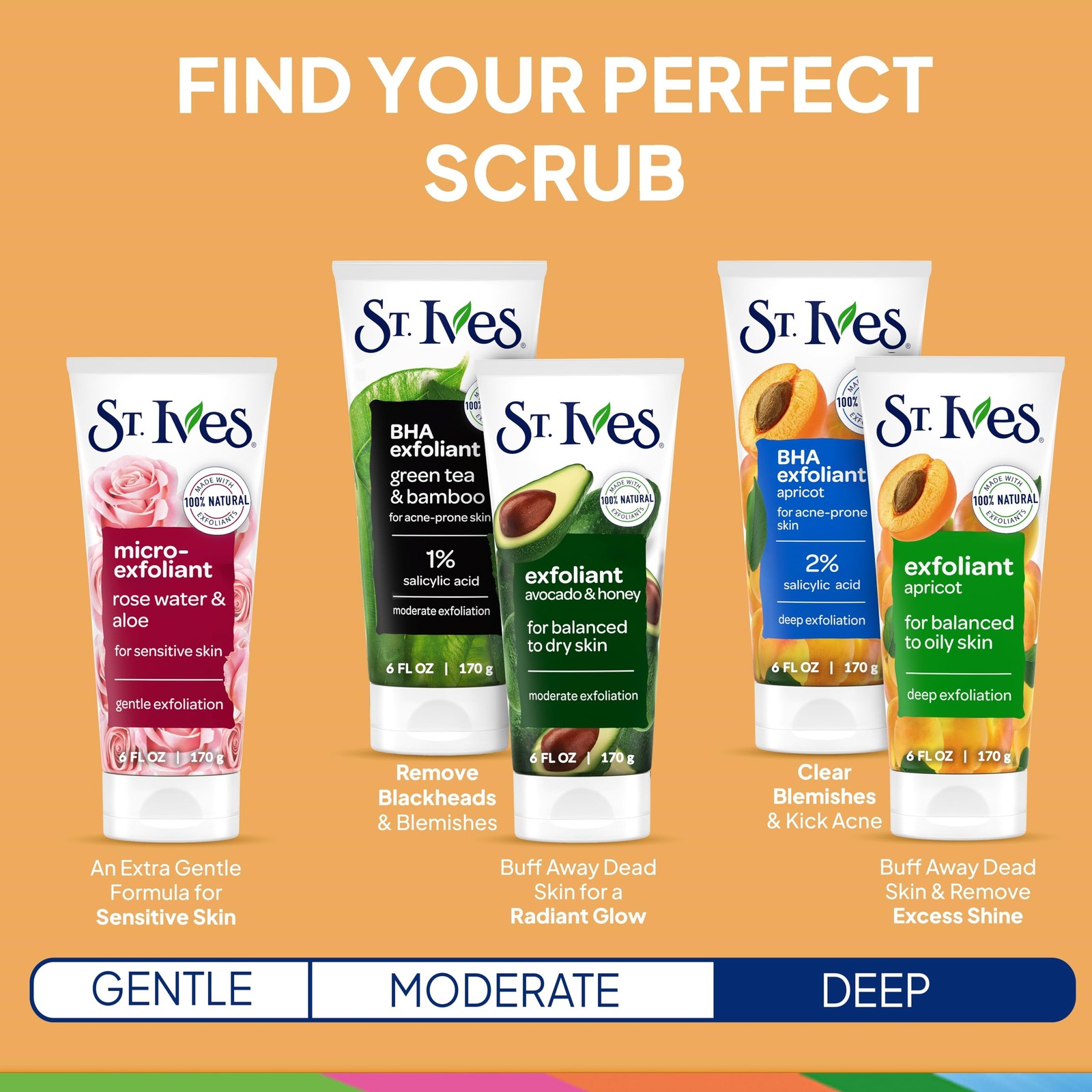 Fresh Skin Apricot Face Scrub, Deep Exfoliator Skin Care for Clean, Glowing S…