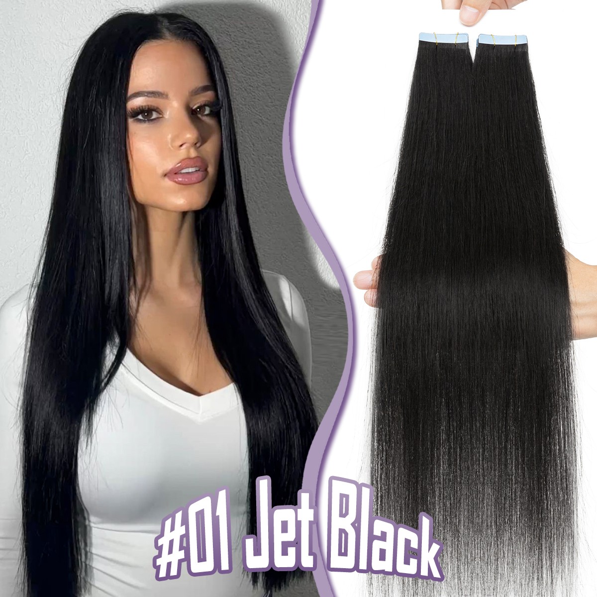 Seamless Tape in Skin Weft 100% Remy Human Hair Extensions Highlight Thick 60PCS