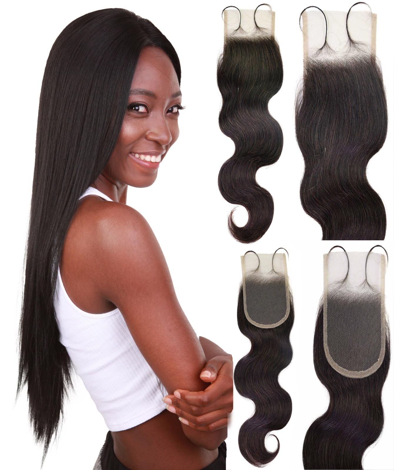 Tariro 4×4 Lace Closure Wavy 12″ Natural Color 100% Human Hair Extensions