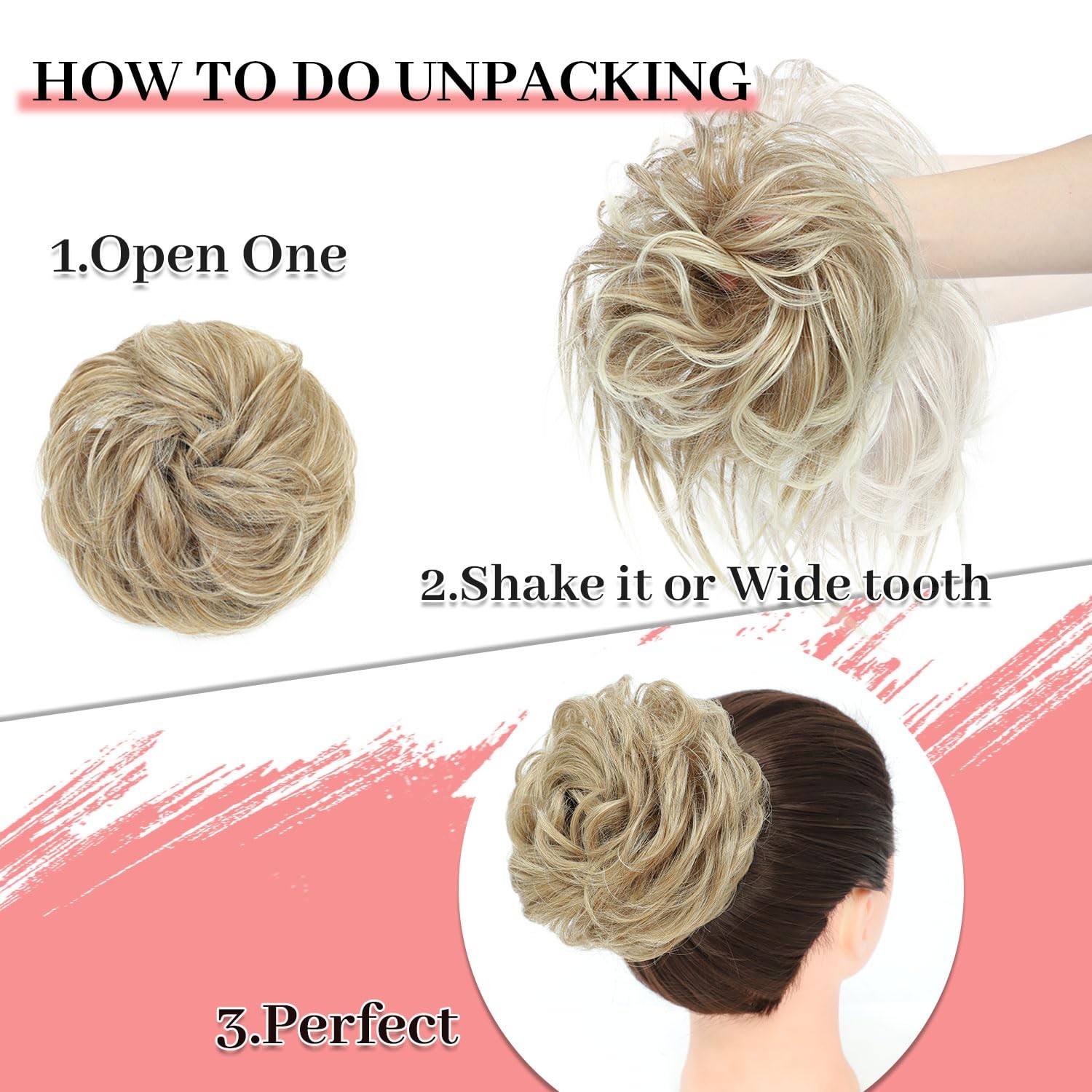 5 PCS Messy Bun Hair Piece for Women Scrunchies Ponytail Extension with Elast…