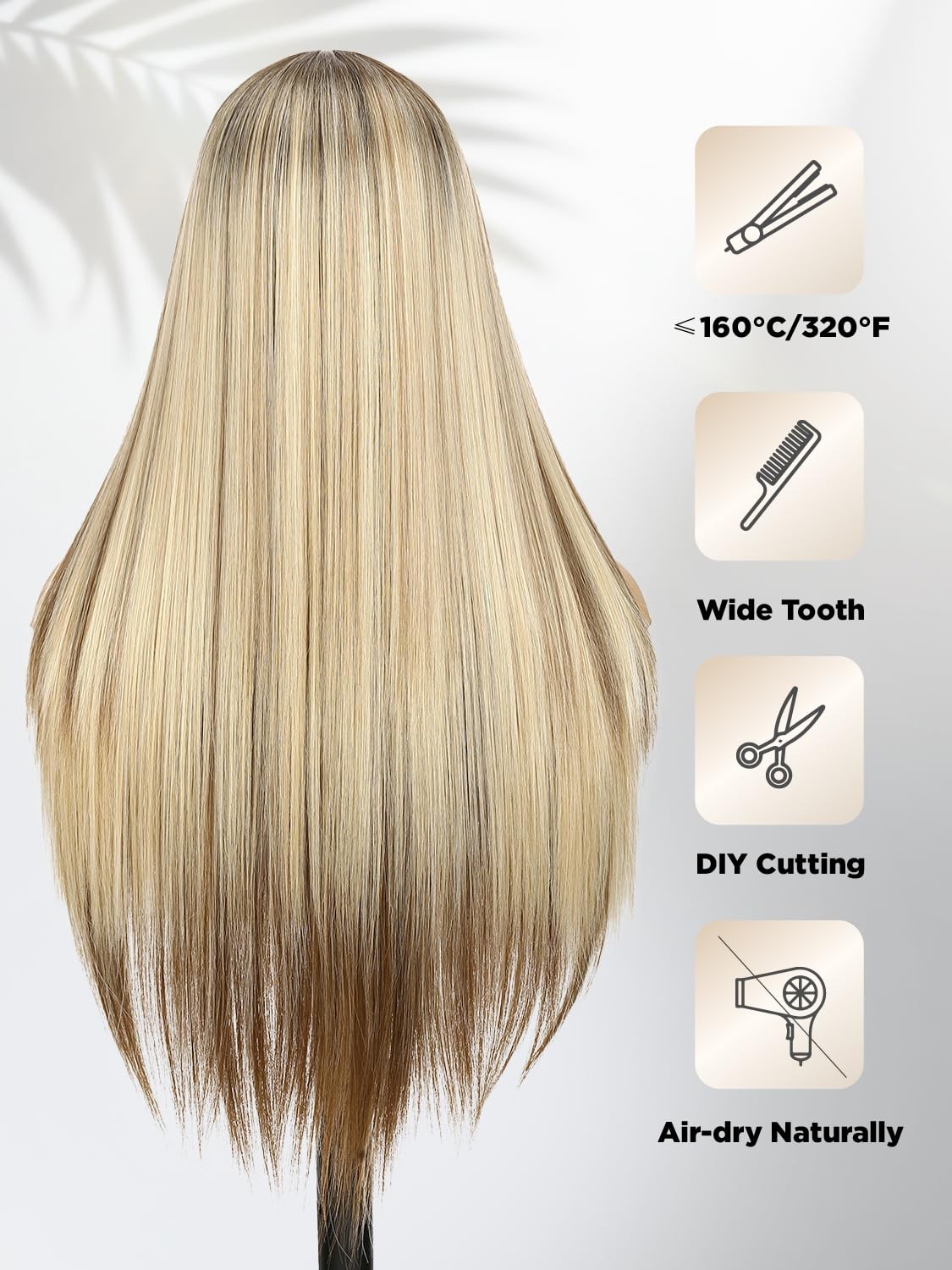 Wiger Wigre Long Straight Wig 26 Inches Middle Part Mix Blonde Wigs For Women