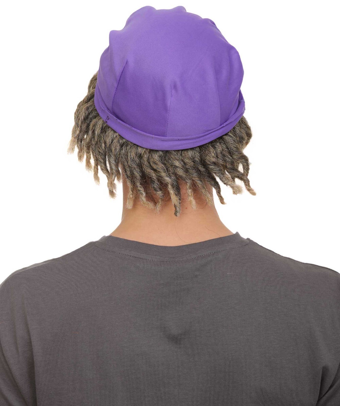 Adult Men’s Animated Movie Explorer Teenage Son Mix-grey Dreadlock Wig with Hat