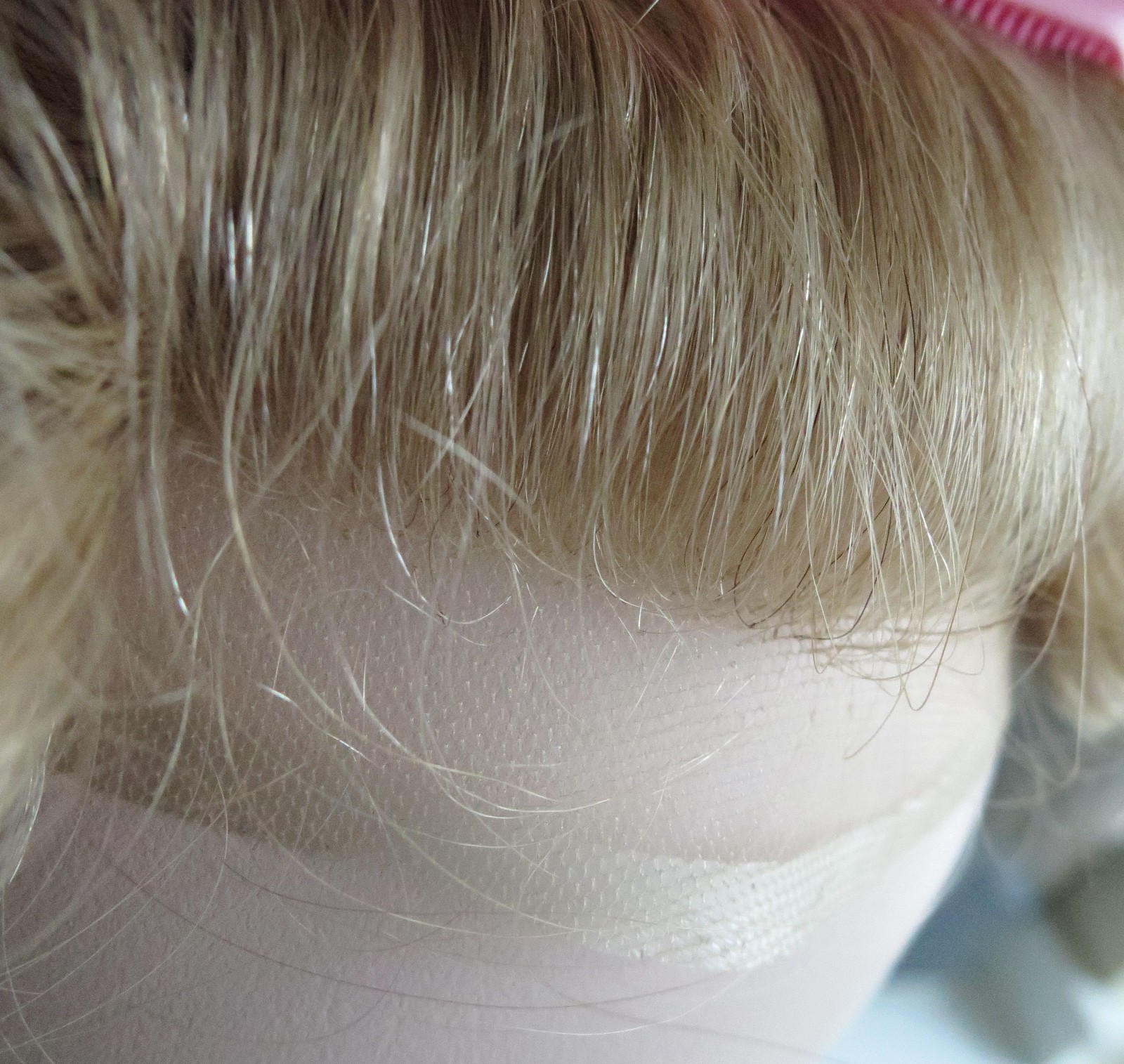 Mens Toupee Swiss Lace Human Hair Replacement Systems Blonde Hair Pieces #22R
